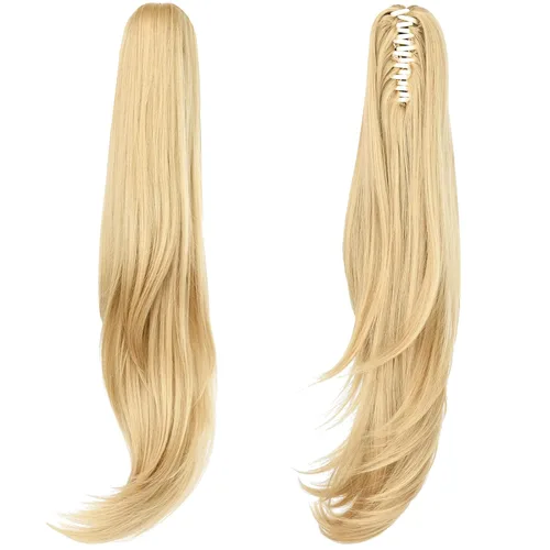 Miniatura 13 de Extensión de cola de caballo, extensiones de cabello con clip de garra de 24 pulgadas, extensiones de cabello largo y lacio, extensión de cabello