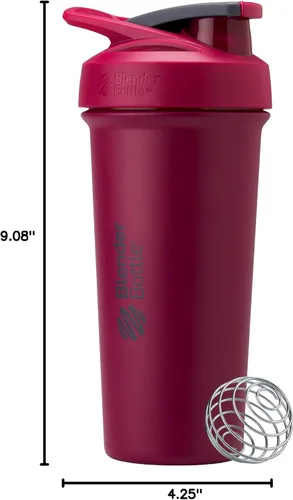 Miniatura 8 de BlenderBottle Sport Sleek - Botella agitadora de acero inoxidable aislada con batidor de alambre, batidos de proteínas e hidratación para atletas