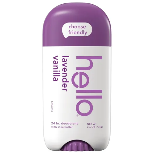 Miniatura 10 de hello Desodorante de lavanda y vainilla sin aluminio para mujeres y hombres con manteca de karité, frescura de 24 horas, desodorante sin bicarbonato