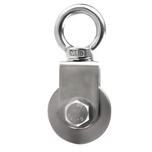 Miniatura 4 de Rueda de polea de cable tipo U, bloque de polea simple giratorio, acero inoxidable, cojinete dentro, resistente bueno para equipos de gimnasio
