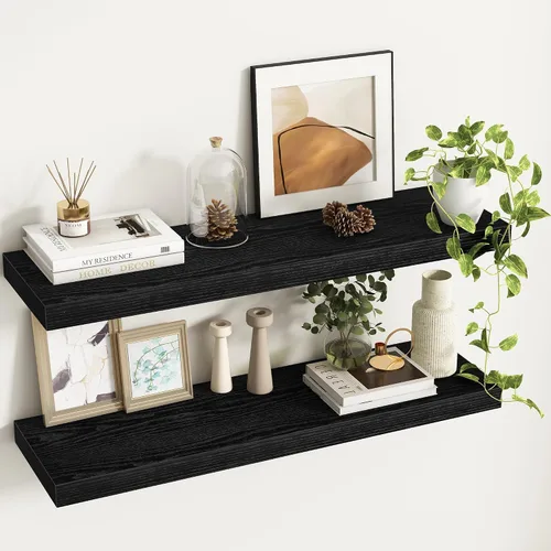 Miniatura 59 de Fun Memories Estantes flotantes – Estante de pared de 9.3 pulgadas de profundidad para decoración y almacenamiento – Estantería de exhibición