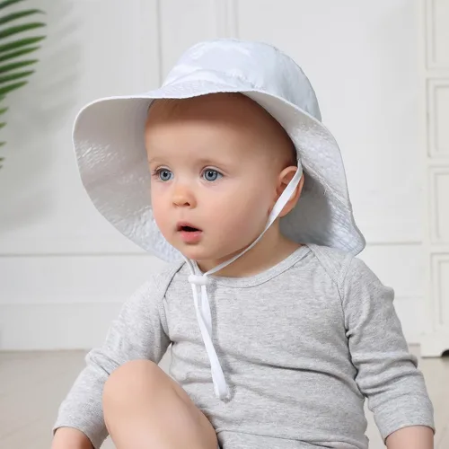 Miniatura 7 de Sombrero de sol para bebé, cara sonriente, sombrero de sol para niños y niñas, gorra ajustable con protección solar UPF 50+