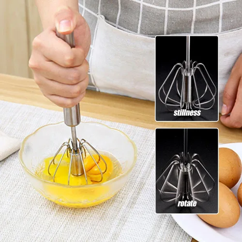 Miniatura 4 de 2025 Mejora Batidor de Huevos de Acero Inoxidable, Mezclador Manual Semiautomático de Mano Batidor, Batidores de Acero Inoxidable para Mezclar