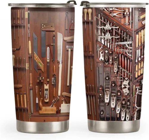 Miniatura 28 de Vaso vikingo con tapa de 20 onzas con cruz celta nórdica Vegvisir, mitología nórdica, regalos vikingos, vaso de café medieval gótico para hombres