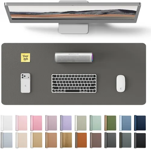 Miniatura 366 de YSAGi Protector de escritorio de cuero, tapete de oficina, alfombrilla grande para ratón, secante de cuero PU antideslizante, almohadilla
