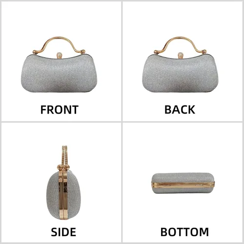 Miniatura 5 de Bolso de mano con diamantes de imitación para mujer Bolso cruzado convertible de noche y fiesta Citas de graduación de boda
