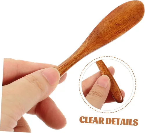 Miniatura 5 de Housoutil Juego de 4 cuchillos de mantequilla de madera, esparcidor de cuchillos de mantequilla de madera, esparcidores de mantequilla, cuchillo