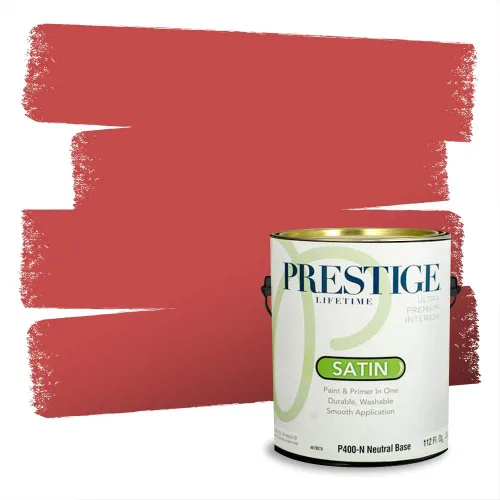 Miniatura 773 de Prestige Paints Pintura exterior e imprimación en uno, 1 galón, plano, coincidencia comparable de Valspar* Amber Rose*