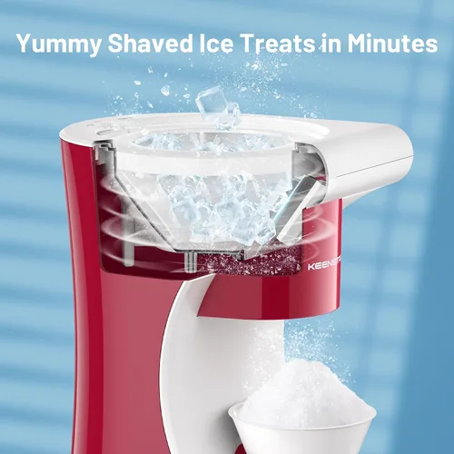 Miniatura 2 de Máquina de Conos de Nieve de Hielo Raspado con 3 Vasos de Plástico Reutilizables, Máquina de Granizados de Mesa para Conos de Nieve Caseros, Bolas