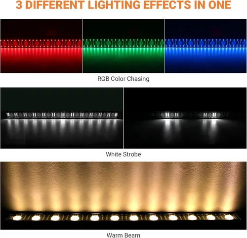 Miniatura 2 de Barra de luz de escenario alimentada por batería: 150W 3IN1 RGBW cambio de color - Inalámbrico 2.4G DMX y control remoto - Efectos estroboscópicos