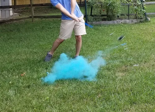 Miniatura 4 de J&M Gender Reveal Pelota de golf para baby showers y fiestas de revelación. Polvo Holi totalmente natural. Paquete de 2.