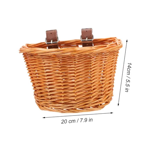 Miniatura 8 de INOOMP Small Bike Basket Detachable Handmade Front Handlebar Storage for Boy Girl Natural Willow Material for Outdoor Cycling and Daily Use