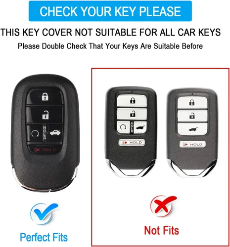Miniatura 2 de QBUC Funda para llavero Honda con llavero, protector de funda compatible con llave remota inteligente Honda Accord Civic HRV CRV Pilot 2022-2026
