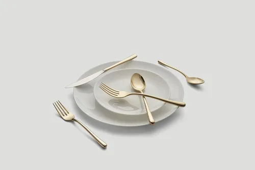 Miniatura 3 de Cambridge Silversmiths Samantha - Colección de cubiertos de acero inoxidable 18/10, apto para lavavajillas, espejo dorado, juego de cubiertos de 20