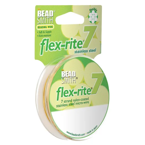 Miniatura 38 de The Beadsmith Flex-Rite - Alambre de acero inoxidable recubierto de nailon de 7 hebras, 0.007 pulgadas de diámetro, transparente, carrete de 30