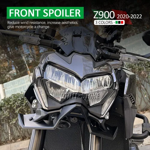 Miniatura 2 de Accesorios de motocicleta Z900 2022 - 2020, rojo, negro, verde, alerón delantero desnudo, alerón aerodinámico para Kawasaki Z900 (negro)