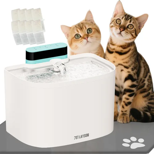 Miniatura 14 de PET LAYSON - Fuente de agua para gatos sin bombas, fuentes inalámbricas inteligentes que funcionan con pilas, 3.6L/122 onzas con tecnología Maglev