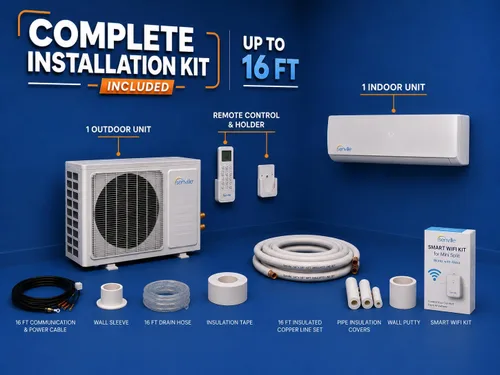 Miniatura 2 de Senville LETO Series Mini Split - Bomba de calor de aire acondicionado, 9000 BTU 110/120 V, inversor, funciona con Alexa, SEER2 21.5, color blanco