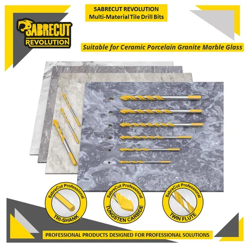Miniatura 7 de SabreCut SCTBA5 - Juego de brocas para azulejos de cerámica, porcelana, granito, mármol, con caja de almacenamiento duradera