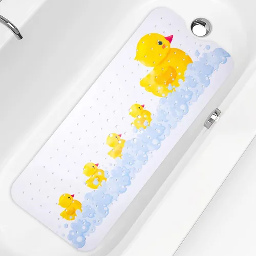 Miniatura 13 de PRATIQUE Alfombra de baño para niños antideslizante de 40 x 16 pulgadas, extra larga, tapete de baño para niños, tapete de seguridad antideslizante