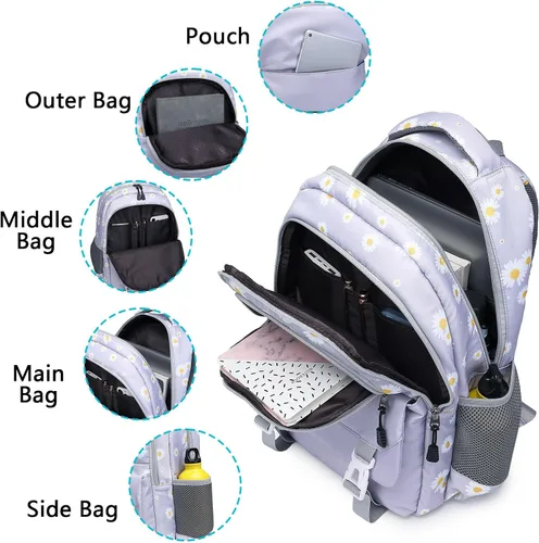 Miniatura 5 de Asge Backpack for Girls Backpack Teenage School Backpack College Bookbag for Kids Casual Daypack with Lunch Box