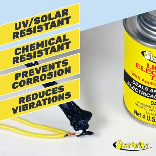 Miniatura 5 de STAR BRITE Cinta aislante líquida con tapa aplicadora de cepillo - Adhesión superior y protección flexible para cables deshilachados, terminales