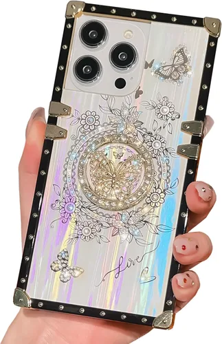 Miniatura 33 de Compatible con Funda Samsung Galaxy S22 Ultra, Diseño de Mariposa Brillante de Lujo con Soporte Plegable Kickstand para Mujeres y Niñas, Funda Rosa