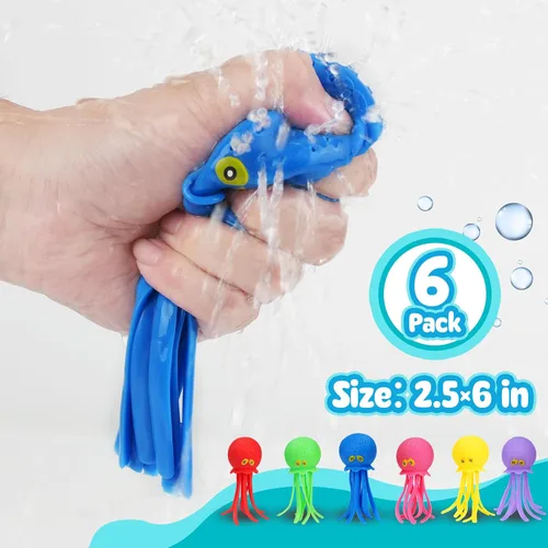 Miniatura 4 de 6 bolas de agua de pulpo, juguete sensorial para el alivio del estrés flotante, piscina, playa, tina, juguete reutilizable, bolas de agua