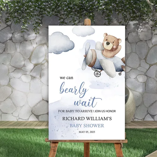 Miniatura 26 de Letrero de bienvenida personalizado para baby shower, con texto en inglés «A Little Sweetheart on the way» Baby Shower, cartel de bienvenida