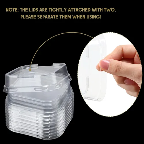 Miniatura 5 de Mimorou 100 piezas de mini tazas cuadradas rojas para hornear con tapas, papel de aluminio de 5 onzas, moldes desechables para magdalenas, postres