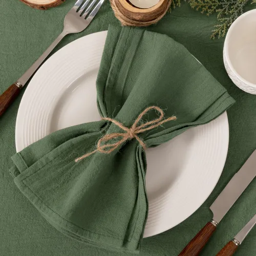 Miniatura 20 de Socomi Servilletas de tela beige de verano, lavables, reutilizables, a granel, de lino, algodón, juego de 4 servilletas de 17 x 17 pulgadas