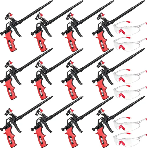 Miniatura 15 de Pistola aislante de espuma en aerosol profesional (2 pistolas de espuma + 8 boquillas), pistola de espuma expandible recubierta de teflón, pistola
