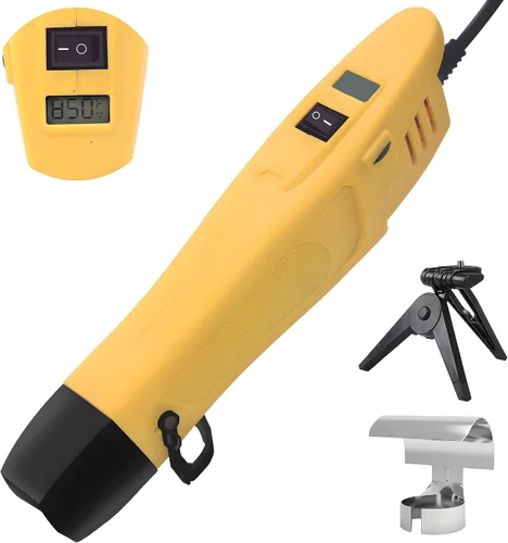 Miniatura 7 de mofa Mini pistola de calor de temperatura variable de 350 W, 250 ℉ ~ 850 ℉ (302.0 °F - 842.0 °F), calentamiento rápido, pantalla digital LCD, Negro