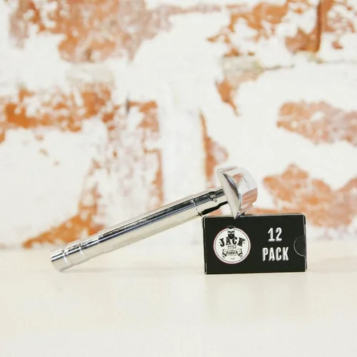 Miniatura 2 de Jack The Barber Paquete de 12 cuchillas de afeitar de seguridad, recambio de una sola hoja para afeitado húmedo clásico, repuestos de cuchillas