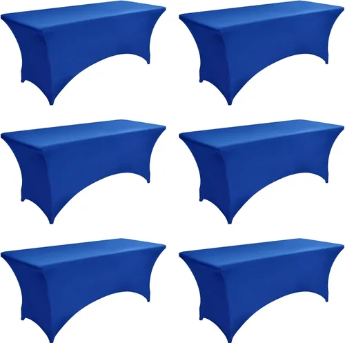 Miniatura 57 de Paquete de 2 Cubiertas de Mesa de Spandex de 4 pies para Mesas Plegables Rectangulares - Manteles Elásticos Ajustados Resistentes a las Arrugas
