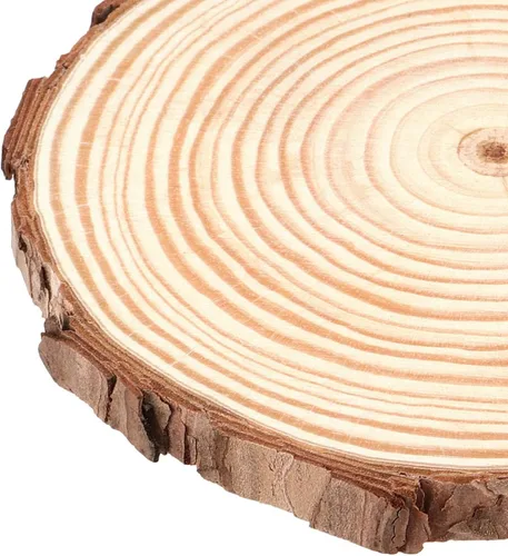 Miniatura 3 de 100 piezas de rebanadas de madera natural de 3.5 a 4 pulgadas, rebanadas de madera sin terminar de 0.4 pulgadas de grosor, posavasos de madera