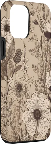 Miniatura 3 de Funda para iPhone 12 Pro Max Beige Tan Wildflower Floral Minimal Flower Boho