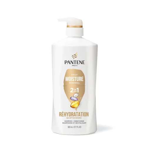 Miniatura 9 de Pantene Champú y acondicionador 2 en 1, renovación diaria de la humedad, nutrientes Pro-V para cabello seco, tratado con color, lacio a rizado