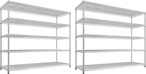 Miniatura 14 de REIBII Estantes de almacenamiento de 55.5" de ancho 3200LBS Estantería de metal de 5 niveles Unidad de estanterías de alambre Estantería de garaje