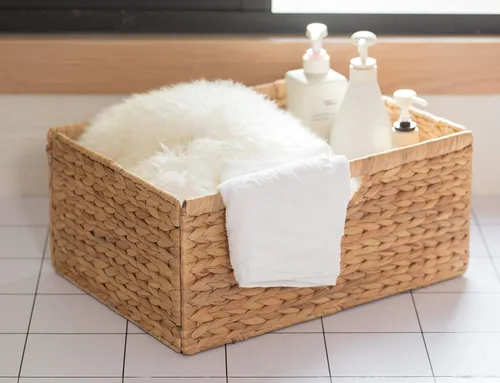 Miniatura 2 de Cubo de almacenamiento plegable de jacinto de agua natural, mediano