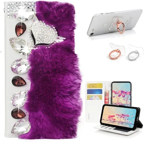 Miniatura 7 de Bling - Funda de piel con soporte para anillos, diseño 3D hecho a mano, 2 unidades, SBLDwRSSeries-22