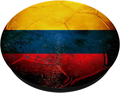 Miniatura 2 de Balón de fútbol Colombia Bandera Vintage Colombiano Regalo PopSockets PopGrip: agarre intercambiable para teléfonos y tabletas