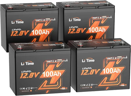 Miniatura 27 de Litime Batería de litio LiFePO4 de 12 V y 165 Ah Bluetooth, batería de ciclo profundo para motores de arrastre, tamaño grupo 31 con densidad