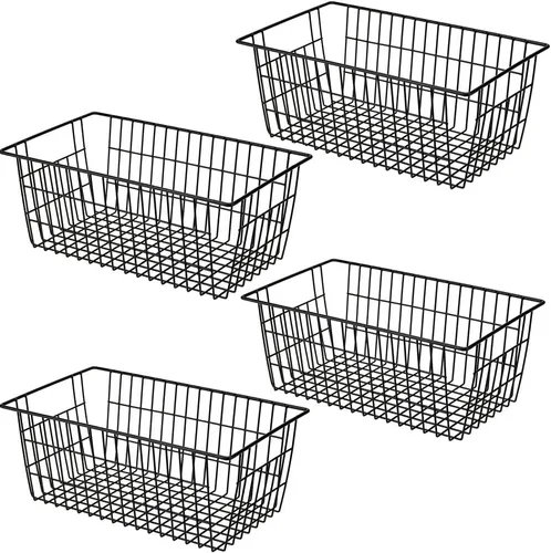 Miniatura 5 de SANNO Cestas de almacenamiento de alambre para congelador, organizador de alimentos, cocina, cestas organizadoras para el hogar, baño, organización