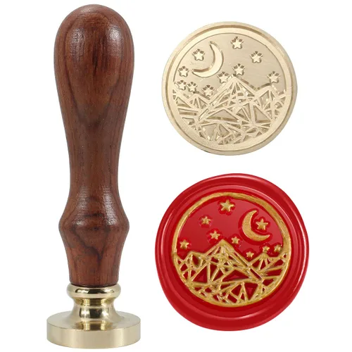 Miniatura 9 de Yoption Earth Map - Sello de cera con cabeza de latón vintage con mango de madera, sello de cera para invitaciones de boda, sobres, regalos