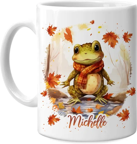 Miniatura 11 de Hyturtle Taza de café personalizada de lobo de otoño, regalos de cumpleaños para los amantes del lobo, regalos de decoración de otoño para casa