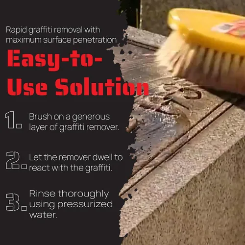 Miniatura 7 de Removedor de graffiti de mocos de elefante (1 galón) Fórmula biodegradable superior para la eliminación rápida de graffiti en superficies porosas