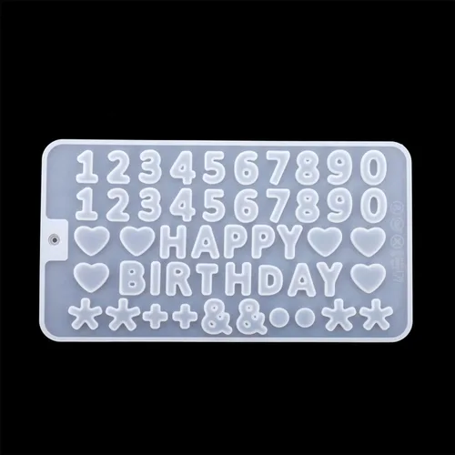 Miniatura 12 de 1 unidades/paquete de moldes de silicona con números del alfabeto, colgante de cristal, resina epoxi para manualidades de pasteles de chocolate