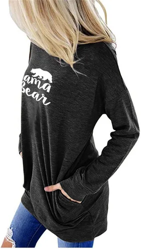 Miniatura 3 de onlypuff Sudaderas tipo túnica con estampado de bolsillo para mujer