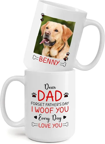 Miniatura 20 de Taza de café con imagen de perro y mamá, taza de café de 11 onzas y 15 onzas, taza de café personalizada para mamá de perro, tazas para dueños